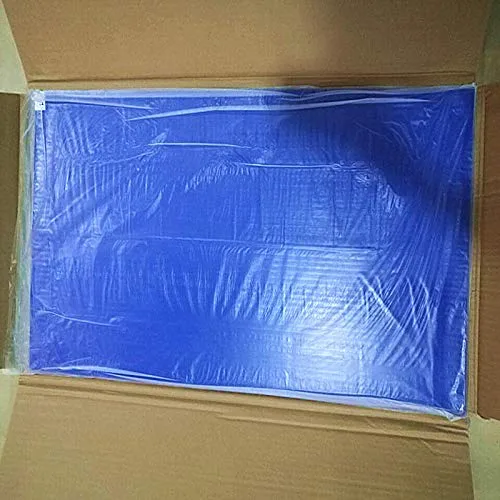 Vista 4 de Adhesivo para sala limpia/adhesiva/pegajosa de 24 x 36 pulgadas, azul (10 almohadillas de 30 hojas), 10 almohadillas, 300 hojas por caja. Cada bloc