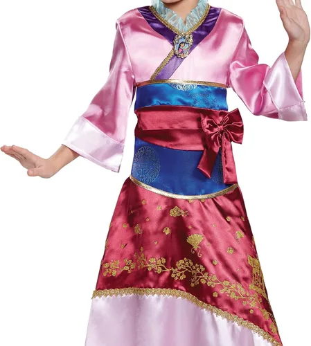 Vista 3 de Disguise Mulan - Disfraz de lujo, rosa, pequeño (4-6X)