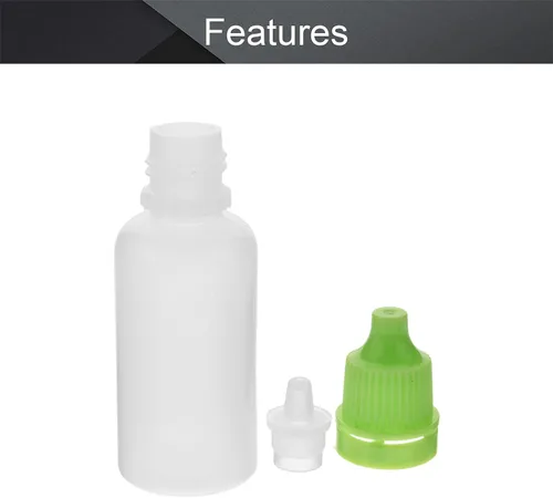 Vista 3 de Othmro 20 botellas de plástico de polietileno de 0.5 onzas, botellas de gotero de ojos de laboratorio de 0.5 fl oz, botella de gota líquida