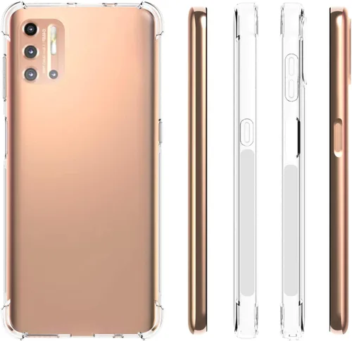 Vista 2 de USTIYA Funda para Motorola G9 Plus Clear TPU Moto G9+Cuatro Esquinas Cubierta Protectora Transparente Suave Funda