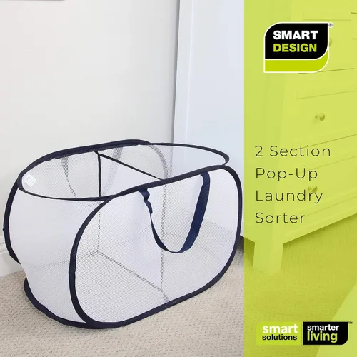 Vista 7 de Cesta plegable Dazz de Pro-Mart con 3 compartimentos, color blanco