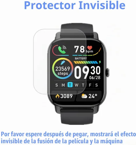 Vista 5 de Protector de pantalla compatible con Quican, Tensky ID208 PLUS Smartwatch (paquete de 6) película de TPU transparente compatible con reloj