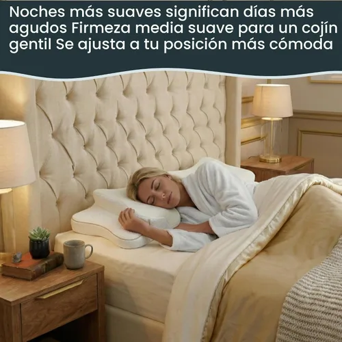 Vista 5 de Almohada cervical ergonómica para dormir – Almohada cervical de espuma viscoelástica refrescante para personas que duermen de lado y de espalda
