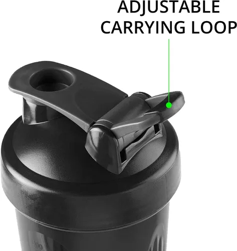 Vista 6 de Spike Pro Protein Shaker - Botella mezcladora con soporte para proteínas para mezcla de proteínas, ciclismo, gimnasio, botella de agua con bola