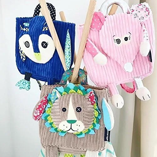 Vista 4 de Small World Toys Les deglingosMochila, diseño de oso polar mochila oso polar (2piezas), color azul claro