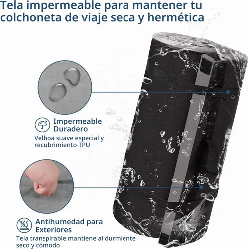 Vista 3 de Colchón de espuma viscoelástica para campamento, portátil, enrollable, para suelo, campamento, automóvil, individual, cuna para niños, cama