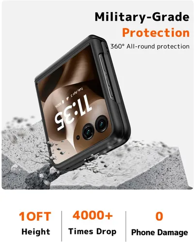 Vista 3 de NINKI Funda para Motorola Razr 60 Ultra con protector de pantalla integrado, protección de bisagra a prueba de golpes, resistente, ultra delgada