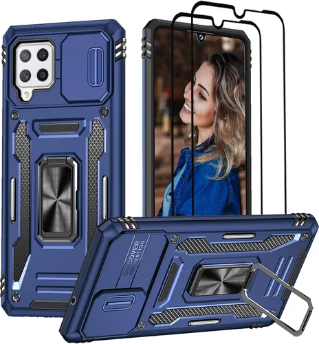 Vista 17 de Jeylly Funda para Samsung Galaxy A42 5G con protector de pantalla de vidrio templado, resistente a los golpes, a prueba de caídas, duradera