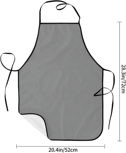Vista 6 de grey Chef Apron for Men and Women - Waterproof Kitchen Chef Apron with Pockets, Perfect for Cooking, Salon & More