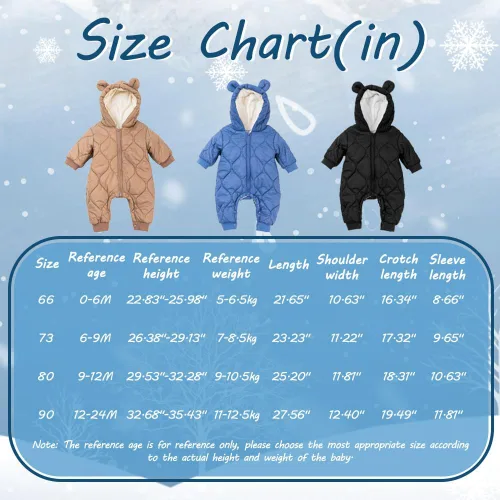 Vista 7 de Traje de nieve para bebés y niñas recién nacidos, overol de invierno para recién nacidos, ropa para exteriores, abrigo de una sola pieza, sudaderas