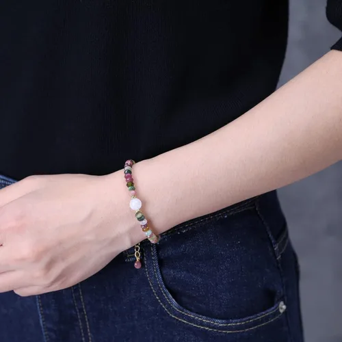 Vista 2 de COAI Pulsera de cristal curativo simple con cuentas para mujer