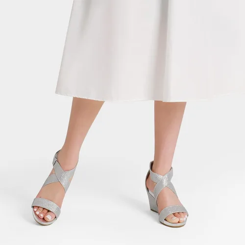 Vista 5 de Dream Pairs - Sandalias de tacón de plataforma baja con correa elástica de tobillo para mujer