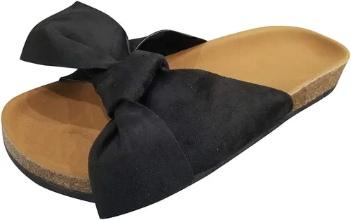 Vista 3 de Sandalias planas para mujer, sandalias de plataforma cómodas con nudo de lazo, para verano, playa, viajes, moda