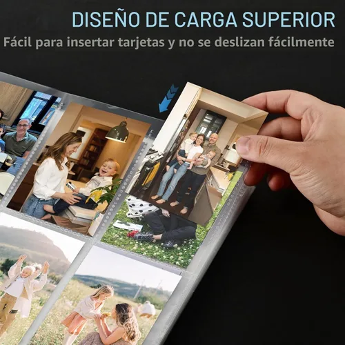 Vista 2 de 9 fundas para tarjetas de bolsillo, capacidad para 900 tarjetas, fundas para carpetas de tarjetas intercambiables, 3 anillos y 9 páginas de bolsillo