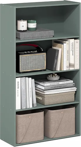 Vista 11 de Furinno LUDER - Estantería de libros, estantería moderna de 2 niveles, estantería abierta de 9 x 16 x 21, para sala de estar, dormitorio, oficina