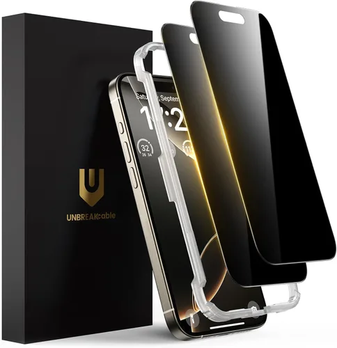 Vista 23 de UNBREAKcable Paquete de 2 protectores de pantalla de privacidad para iPhone 11 Pro Max/Xs Max, vidrio templado inastillable
