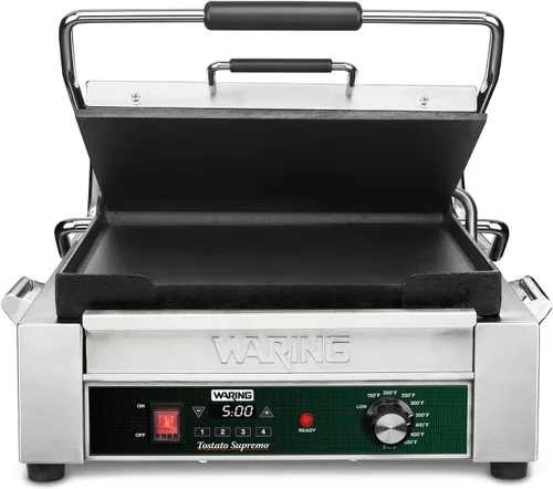 Vista 7 de Waring Commercial WFG275 - Parrilla plana de tostado de tamaño completo de 14 x 14 pulgadas, 120 V, 1800 W, enchufe de 5 a 15 fases