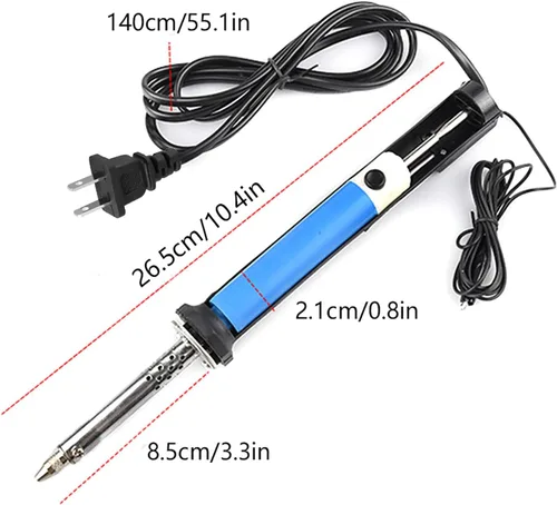 Vista 8 de Aramox 30W 2 en 1 Soldador eléctrico y bomba de desoldadura, herramienta de reparación de aleación de aluminio con protección a tierra
