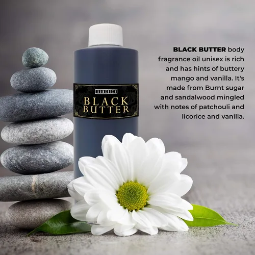 Vista 2 de Perfume de mantequilla negra de 1 onza perfumada de aceite corporal para hombres, botella de plástico, tamaño pequeño para viajes y regalos