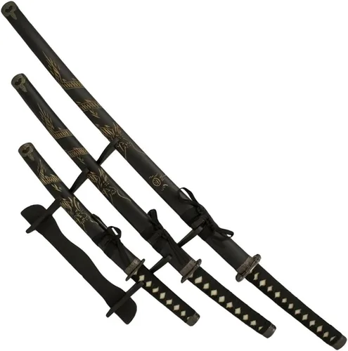 Vista 11 de Snake Eye Tactical Juego de katana samurái de dos tonos de 3 piezas con soporte de espada gratis