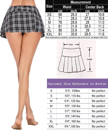 Vista 5 de Avidlove Minifaldas plisadas para mujer, minifalda a cuadros XS-XXL
