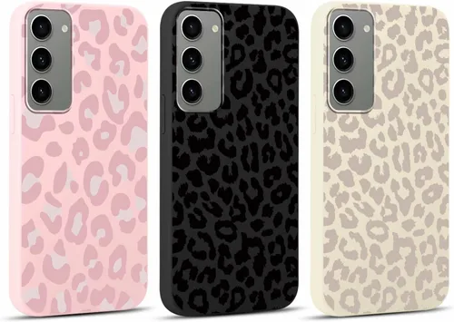 Vista 6 de Pack de 2 fundas con estampado de guepardo para Samsung Galaxy A03s 4G de 6.5", fundas de diseño de patrón de leopardo de lujo, de silicona suave