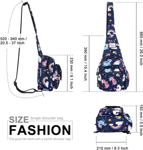 Vista 3 de Kamo Bolso bandolera para mujer, bolso cruzado casual, mochila cruzada floral, mochila cruzada de viaje, bolsa de hombro para senderismo