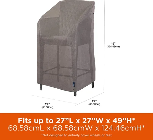 Vista 2 de Modern Leisure Garrison apilable/cubierta de silla de barra con respaldo alto, impermeable, 68.58cmde largo x 68.58cmde ancho x 124.46cmH