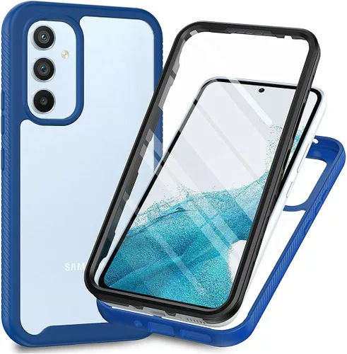 Vista 10 de Funda para Galaxy A24, Galaxy A24 4G, delgada, de cuerpo completo, resistente, elegante, protectora híbrida 3 en 1 con protector de pantalla Negro