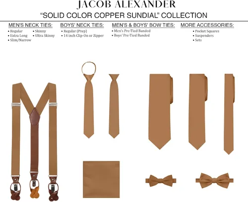 Vista 167 de Jacob Alexander Corbata regular de los hombres de color sólido
