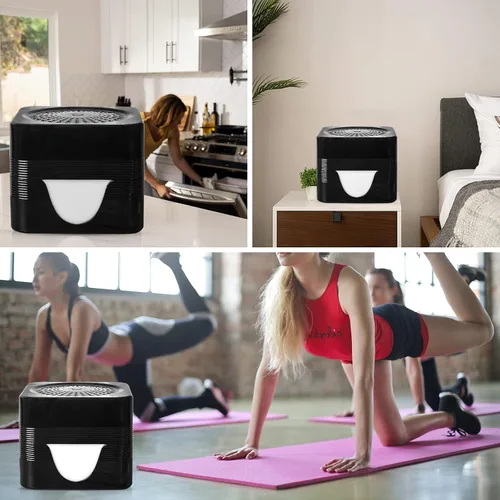 Vista 8 de Purificador de aire a base de agua, revitalizador de aire con red de filtro, aire fresco con luz nocturna LED de color cálido, pequeño filtro