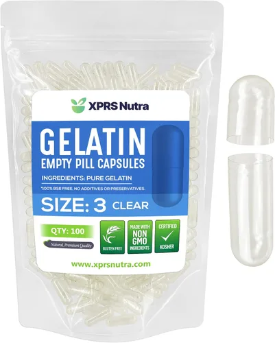 Vista 31 de XPRS Nutra Cápsulas vacías tamaño 3 – 1000 cápsulas vacías de gelatina – Pastillas de relleno de cápsulas de bricolaje – Tapa de gel de píldora