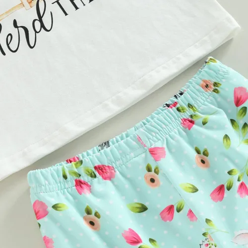 Vista 68 de fhutpw Conjunto de camiseta de manga corta con estampado de vaca y pantalones acampanados de dibujos animados para niñas