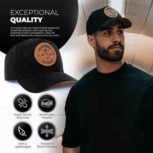 Vista 26 de Urban Effort Gorra trasera de malla, para hombres y mujeres, gorra de béisbol de 5 paneles, gran cierre a presión para caza y senderismo