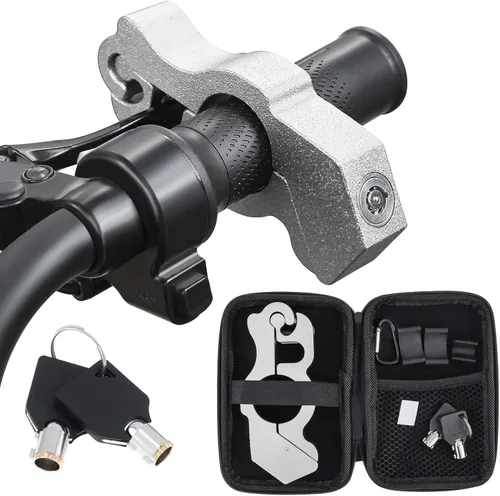 Vista 10 de Windance Cerradura de manillar de motocicleta, antirrobo, palanca de freno resistente, bloqueo de seguridad para ciclomotores, motocicleta, Negro