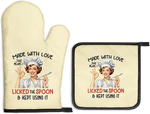 Vista 11 de The Kitchen is The Heart of The Home - Juego de guantes de horno y soportes para ollas, regalos de inauguración de la casa para amantes de la comida