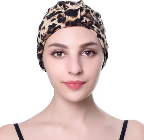 Vista 2 de Gorra estilo turbante de algodón con estampado floral, para dormir, para mujer de Ever Fairy , talla única