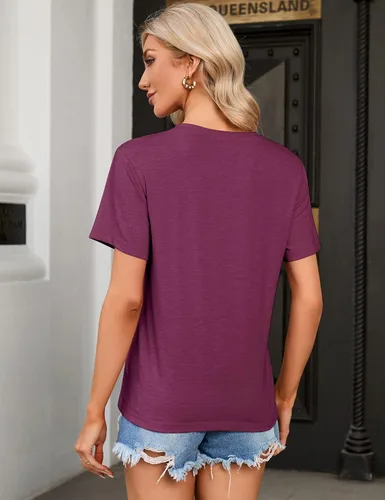 Vista 15 de Camiseta de manga corta con estampado de letras divertidas para niñas 2024
