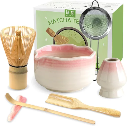 Vista 8 de JBER Matcha Set, 7PCS Matcha Whisk Set with Bamboo Whisk for Matcha Starter Gradiente verde claro
