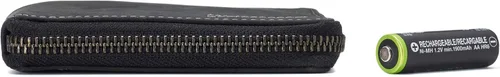 Vista 5 de Alpine Swiss Logan - Cartera plegable con cremallera para hombres o mujeres, caja fuerte RFID, viene en una caja de regalo