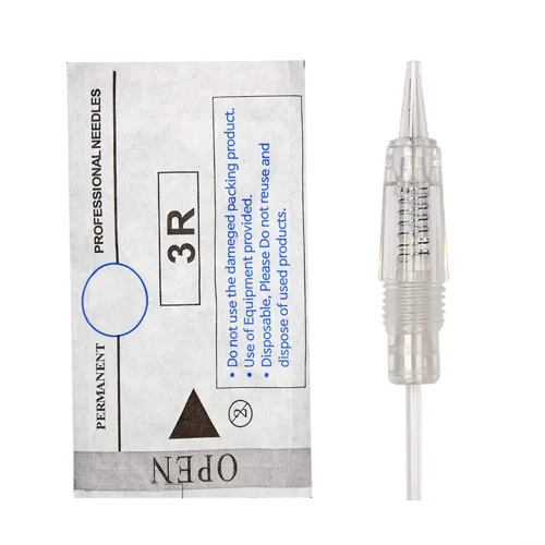 Vista 4 de 10PCS 1RL Maquillaje Permanente Claro Tatuaje Aguja Cartuchos para Máquina de Tatuaje de Cejas (1R)