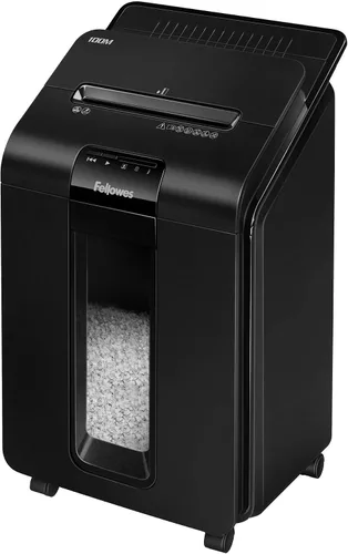 Vista 2 de Fellowes AutoMax Micro-Cut - Trituradora de papel 2 en 1 con capacidad de 100 hojas y aceite triturador Powershred Performance, 16 onzas, botella