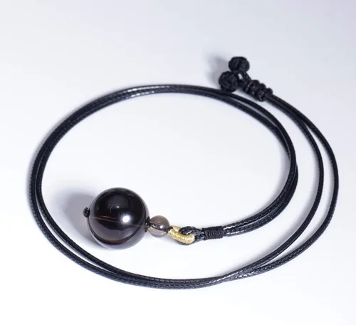 Vista 2 de Jewever Collar con colgante de ojo de tigre, simple, clásico, ajustable, redondo, piedras preciosas de riqueza, cristal curativo, energía de 0.709