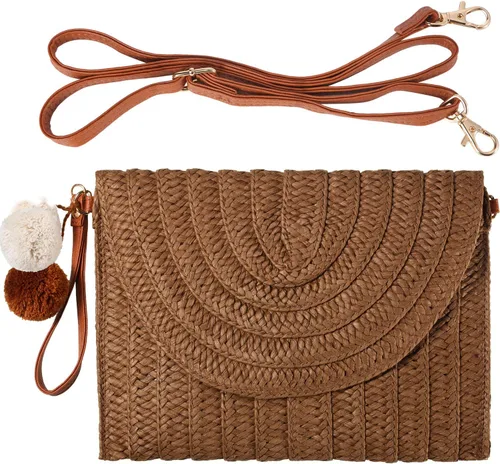 Vista 12 de Frienda Bolso bandolera de paja para mujer