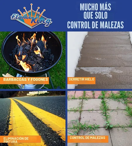 Vista 5 de Kit de soplete de propano Flame King resistente, quemador de malas hierbas, 500,000 BTU con chispero, con conjunto regulador de manguera de 10 pies