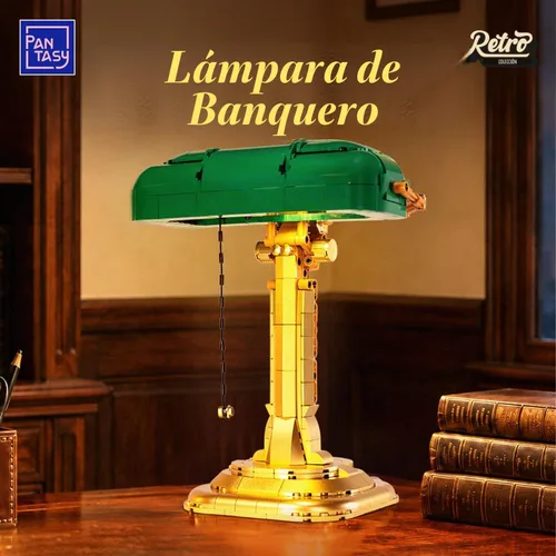 Vista 2 de PANTASY Banker's Lamp Juego de construcción para adultos, modelo retro