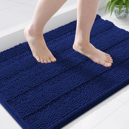 Vista 69 de Grandaily Alfombras de baño de felpilla a rayas de 24 x 16 pulgadas, extra gruesas y suaves, absorbentes, parte trasera de goma, alfombra de ducha