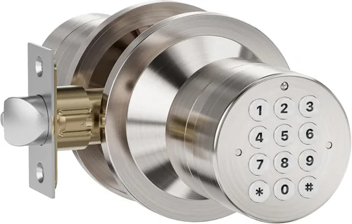 Vista 12 de Cerradura de entrada sin llave con código, pomo de puerta digital con teclado para dormitorio, puerta principal, garaje, hogar, apartamento, bronce