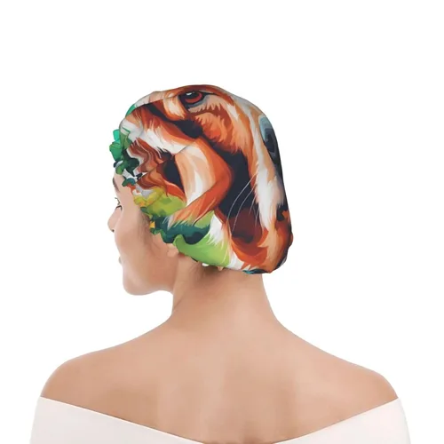 Vista 8 de A Cute Dog Reusable Double Layer Waterproof Shower Cap With Elastic Cord For Home Cleaning Facial Care Shower