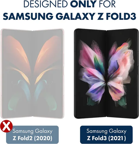 Vista 2 de ArmorSuit MilitaryShield - Protector de pantalla diseñado para Samsung Galaxy Z Fold 3 5G Max Coverage HD Clear Film (2 unidades)